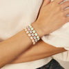 Summer 10mm Crystal Bangle For Women Gold Color Square Rhinestone Elastic Bracelets - Image 4