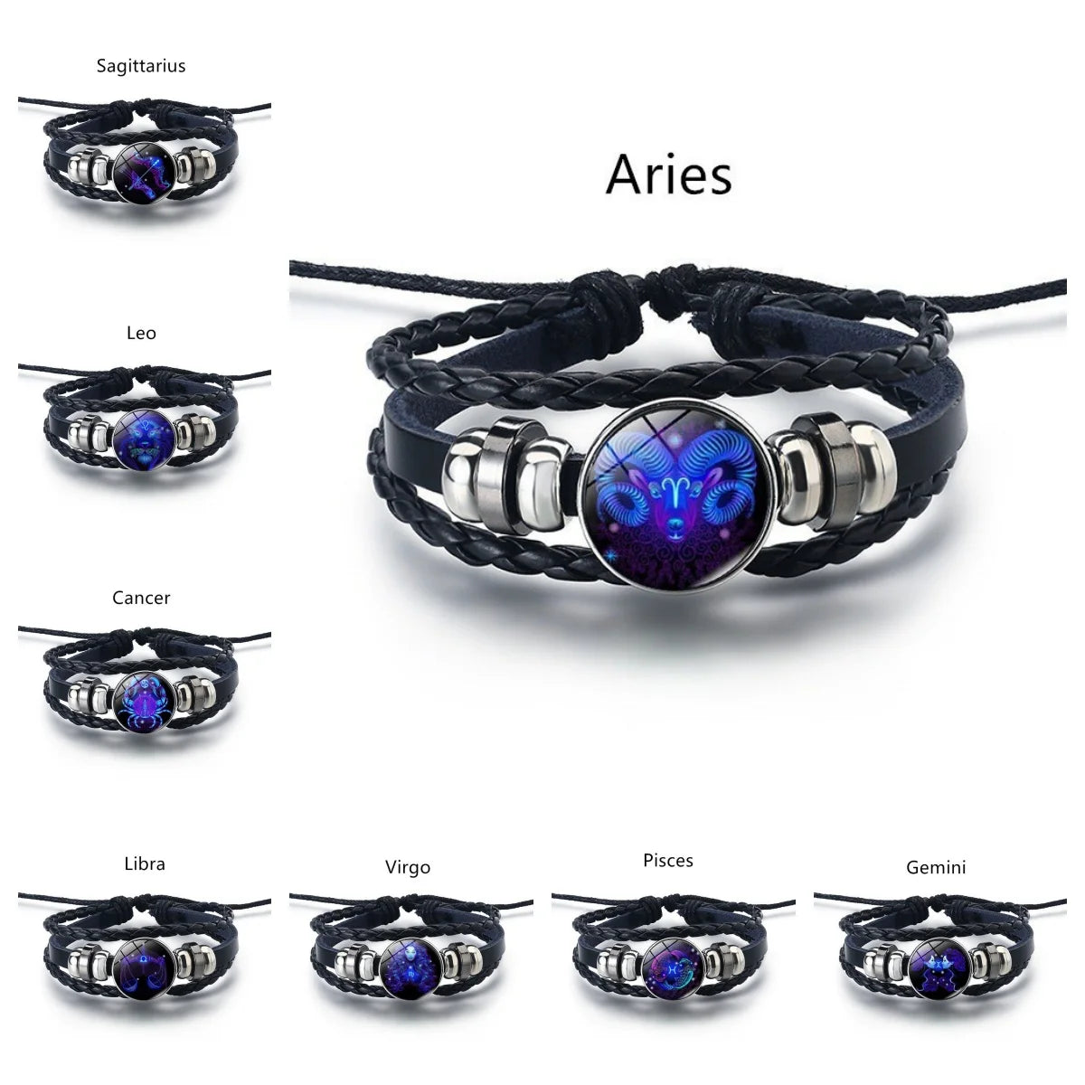 Constellation Zodiac Signs Aries Leo Libra Aquarius Virgo Gemini Multilayer Wrap Bracelet For Women And Men Gifts - Image 1