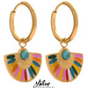 Y2K Colorful Enamel Stainless Steel Fan Geometric Bohemian Rainbow Drop Hoop Earrings Women Charm Jewelry - Image 1