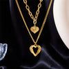 316L Stainless Steel Small Uneven Folds 2 Love Necklace Sense Party Accessories High-quality Gifts - Image 2