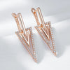 Unusual Glossy Rhombus Rose Gold Color Drop Earring for Women Zircon Accessories Daily Jewelry - Image 3
