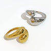 Gold Silver Plated Statement Thick Dome Ring for Women Big Large Bold Open Finger Ring Chunky Jewelry - Image 1