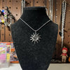 handmade y2k swirl spiral sun pendant stainless steel snake cord chain necklace - Image 5