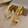 Retro Carved Hollow Pattern Women's Bracelet Smooth-surface Bamboo Joint Cuff Bangle Personality Stainless Steel Jewelry - Image 5
