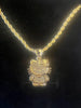 Gold Rope Chain Necklace Nugget Heart Pendant - Image 1