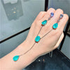Paraiba Tourmaline Gemstone Long Pendant Necklace Tassel Earrings Wedding Anniversary Jewelry Set Women Birthday Gift - Image 6