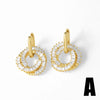 Dainty Clear Crystal Round Earrings For Women Gold Plated Hoop Heart Dangle Earrings CZ Jewelry Gifts - Image 7