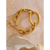 Distinctive Stainless Steel Metal Oval Chain Daily Bracelet Bangle Gold Color Wrist Charm Jewelry - Image 2