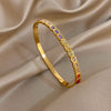 316L Stainless Steel Cuff Bangle For Women Charm Colorful Cubic Zircon Filled Inlaid Bracelet Gifts - Image 7
