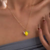Cute Yellow Fruit Lemon Little Flower Green Leaf Pendant Necklace for Women Earrings Jewelry Gifts - Image 4