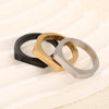 Stainlesss Steel Rectangle Signet Ring Men Women Gold Color Black Minimalist Smooth Rings Couple Jewelry Gift - Image 2