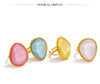 Candy Multi-Color White Pink Blue Yellow Resin Adjustable Ring Gold Color Stainless Steel Summer Jewelry Gift - Image 18