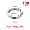 Noeby Stainless Steel Split Rings Heavy Duty Fishing Double Ring for Jigging GT Game High Strength Pull 130kg Sea Fishing Tackle - Image 14