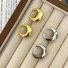 Silver Vintage Chunky Round Earrings For Women Circle Hoops Earring Jewelry Prevent Allergy AccessoriesGift - Image 1