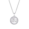 Tree of Life Round Pendant Necklace Stainless Steel Jewelry Gift for Women Wedding - Image 1