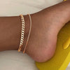 Gold Silver Color Chunky Miami Curb Chain Anklet Set for Women Cuban Link Classic Punk Style Female Summer Jewelry - Image 2