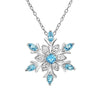 Crystal Blue Snowflake Pendant Women Temperament Rhinestone Necklace Christmas Jewelry Gift - Image 1