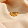 Stainless Steel Number 11:11 Oval Pattern Ring Suitable For Ladies Gift Gold Plated Jewelry - Image 5