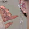 Elegant Shiny Zircon Moon Star Long Tassel Ear Clip No Piercing Earring Female Ear Cuff Party Jewelry - Image 6