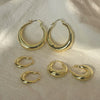 Smooth Stainless Steel Circle Hoop Earrings in Gold Tone and Silver Tone - Image 4