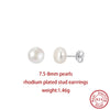 Orsa Jewels Minimalism 1 Pair Freshwater Pearl Ear Stud Pearls Stud Earrings Silver Round Pearl Ear Stud - Image 26
