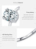 MODIAN 925 Sterling Silver Minimalist Oval Zirconia Finger Ring Prong Setting CZ Band For Women Engagement Anniversary Gift
