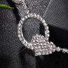 New Rhinestone Heart Anklets for Women Bling Hollow Out Love Exquisite Foot Chain Summer Beach Foot Ornaments Jewelry