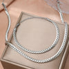 Aomogo Stainless Steel Simple Flat Cuban Chain Bracelet Necklace Jewelry Set Gold Plated Thick Chain Jewelry - Image 5