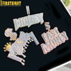 Iced Out Bling Crown Letters Money Pendant Necklace Two Tone Color CZ Zircon Dollar Symbol Necklaces Men's Hip Hop Jewelry - Image 1