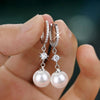 Silver Color Imitation Pearl Hanging Earrings for Women Simple and Classic Bridal Wedding Accessories Jewelry - Image 2