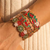 Christmas Enamel Santa Claus Tree Stretch Bracelet for Women Vintage Snowflake Charm Bangle Xmas Party Jewelry Gift - Image 1