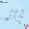 Silver Mono Clip Earrings for Girl CZ Platinum Plated Ear Cuffs Non Piercing for Women Wedding Party Jewelry - Image 5