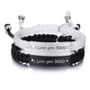 2 Pcs Handmade White Black Braided Rope Bracelet Set Adjustable Stainless Steel Couple Bracelets Valentine's Day Gifts - Image 7
