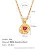 Hammered Irregular Birthstone Zircon Pendant Necklace Stainless Steel Choker Necklaces Jewelry Accessories - Image 15
