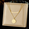 316L Stainless Steel Simple Versatile Zircon Geometry Flowers Bowknot Series Pendant Necklace Lady Classic Charm Jewelry - Image 14