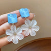 Acrylic Matcha Green Flowers Petal Earrings for Women C Shaped Drop Earring Party Wedding Ear Jewelry - Image 21