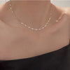 Silver Women's Jewelry Collar European Simple Silver Multi Layers Bar Necklace Clavicle Chains Gifts - Image 5