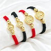 Selling St. Benedict Red Black Rope Braided Bracelet Gold Plated Protection Religious Jewelry for Men Women Party Gift - Image 1