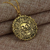 Pirates of The Caribbean Necklace Aztec Coin Vintage Gold Plated Captain Jack Sparrow Medal Pendant Necklace - Image 3