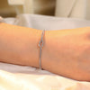 Stainless Steel Double Snake Chain Love Knot Bracelet with Adjustable Length - Image 17