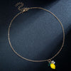 Cute Yellow Fruit Lemon Little Flower Green Leaf Pendant Metal Chain Adjustable Necklace for Women Summer Jewelry Gifts - Image 2