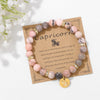 Mhs.sun 12 Star Zodiac Sign Pink Zebra Stone Beaded Bracelets Constellation Birthday Party Jewelry For Women Men - Image 6
