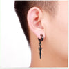 Rock Punk Stainless Steel Black Dangle Pendant Punk Minimalist Hanging Woman's Drop Earring for Man Piercing Ear Jewelry - Image 4