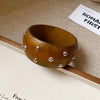 1/3 pcs Round Star Rivet Wood Bangles for Women Retro Ethnic Chunky Wristbands Punk Hip Pop Geometric Hand Jewelry F - Image 12