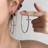 Shiny Big Circel Cross Hoop Earrings for Women Rhinestones Ear Buckles Earrings Geometric Ear Rings Jewelry - Image 2