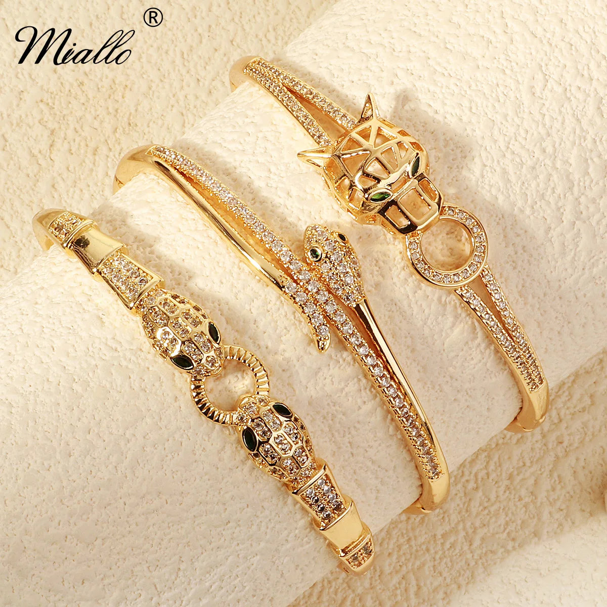 Europe and America Classic Snake Bracelet For Women Stainless Steel Zirconia Nail Bangle Jewelry Summer - Image 1
