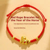 Handmade Braid Lucky Horse Red String Bracelet Chinese Zodiac Horse Sign Year Rope Braided Bracelet Gifts for Women Men Kids - Image 3