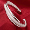 Silver Big Bangles Bracelet Cute Charms for Women Lady Jewelry Adjustment Cuff Wedding - Image 4