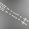 White Heart Rosary Necklace For Women Virgin Mary Cross Inri Pendant Long Chain Men Religion Prayer Party Jewelry Accessories - Image 6