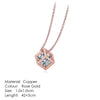 Charms Necklace For Women Aesthetic Cube Pink Zircon Rose Gold Color Choker Chain On Neck Jewelry Korean Pendants - Image 11